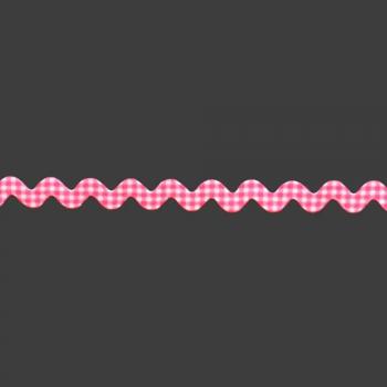 Zackenlitzen-Band kariert 8mm - Pink